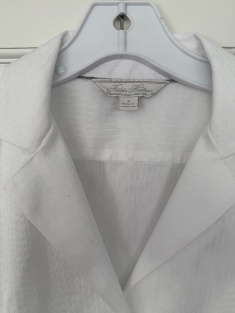 Brooks Brothers White Button Front Dress Shirt Size 4 - Picture 4 of 5